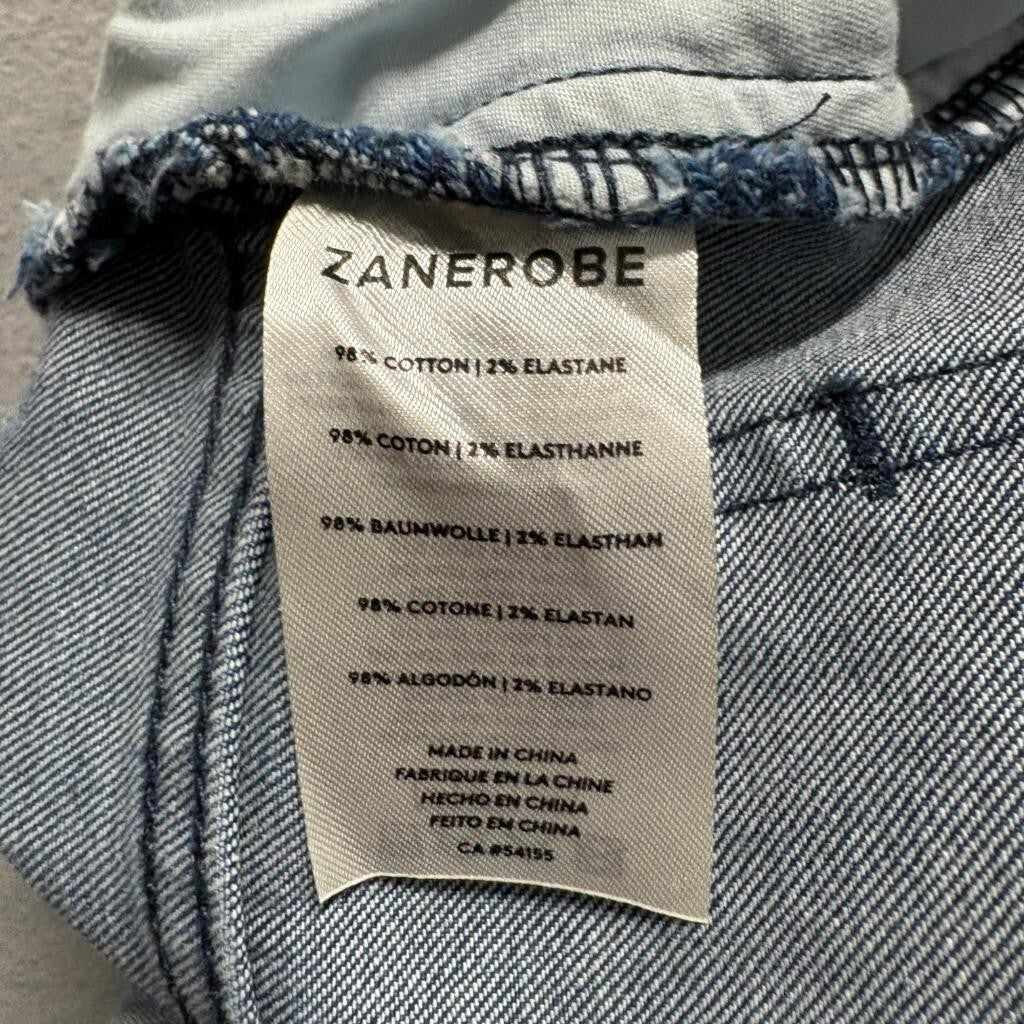Zanerobe Joe Blow Jeans Mens 32 Blue Denim Stretch Ribbed Cuff Tapered Jogger