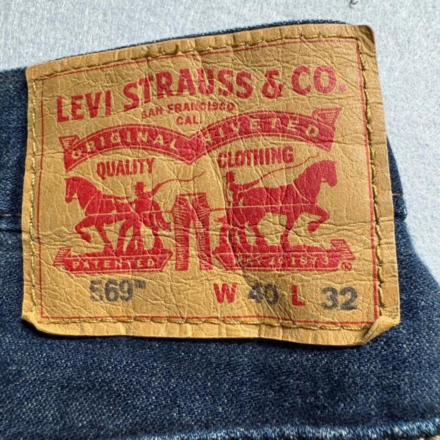 Levi's 569 Loose Straight Jeans Mens 40x32 Blue Denim WaterLess Pants