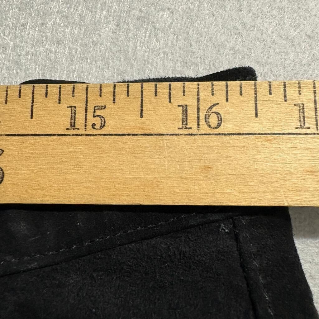 Brandon Thomas Black Suede Leather Pants Womens Size 12 Straight Leg Lined