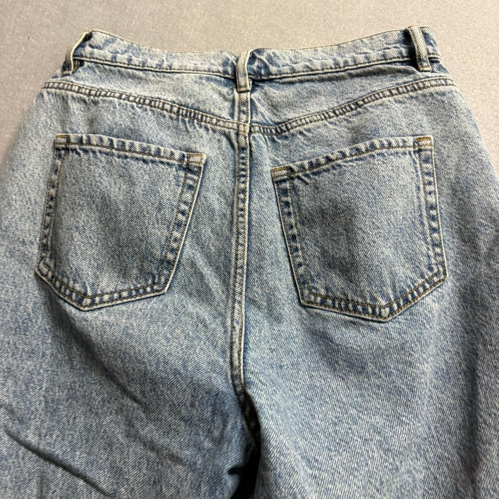 PacSun Womens High Rise Straight Leg Jeans Blue Acid Wash Raw Hem Size 27