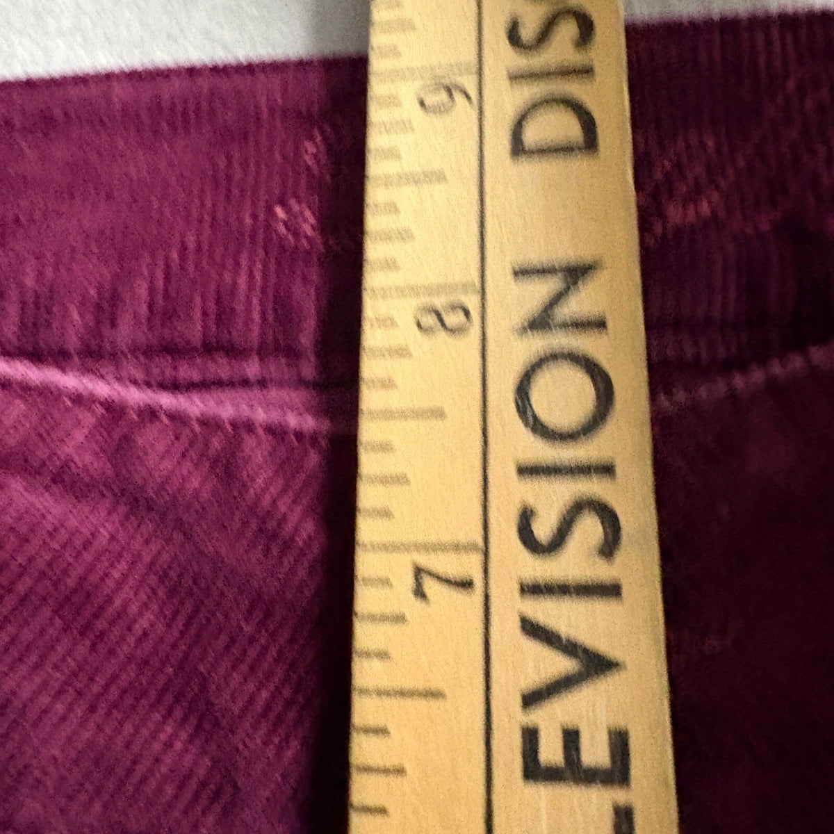 dELiA*s Womens Corduroy Pants Size 3/4 R Burgundy Purple Taylor Slim Straight