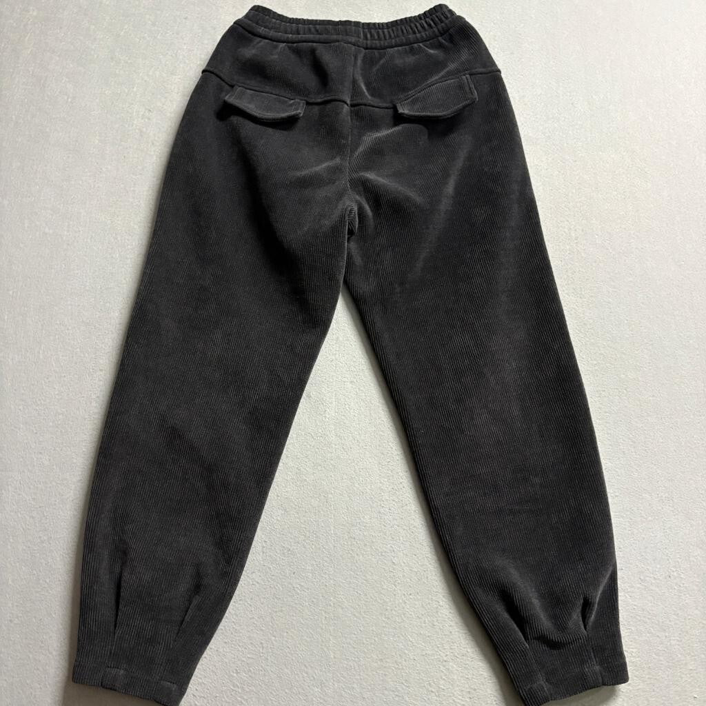 Sanhaijing Gray Corduroy Jogger Pants Womens Medium Elastic Waist Tapered