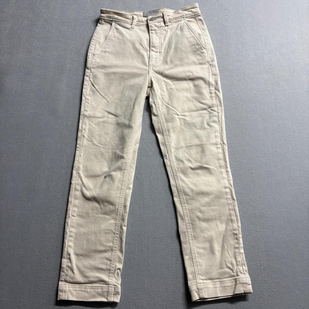 Everlane The Slim Leg Crop Pants Womens 4 Beige Khaki Chino Utility High Rise