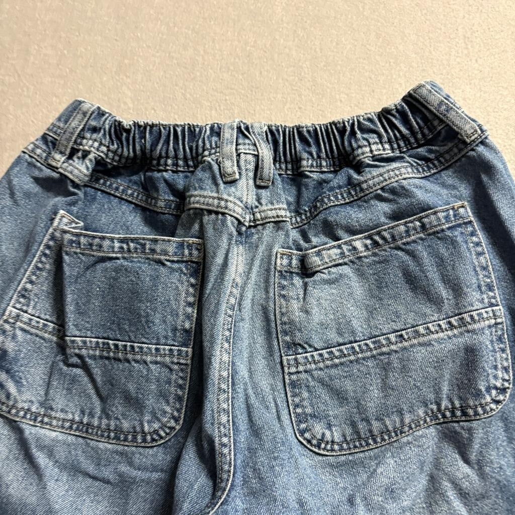Forever 21 Premium Denim Cargo Jogger Pants Womens Size 27 Blue Utility Jeans