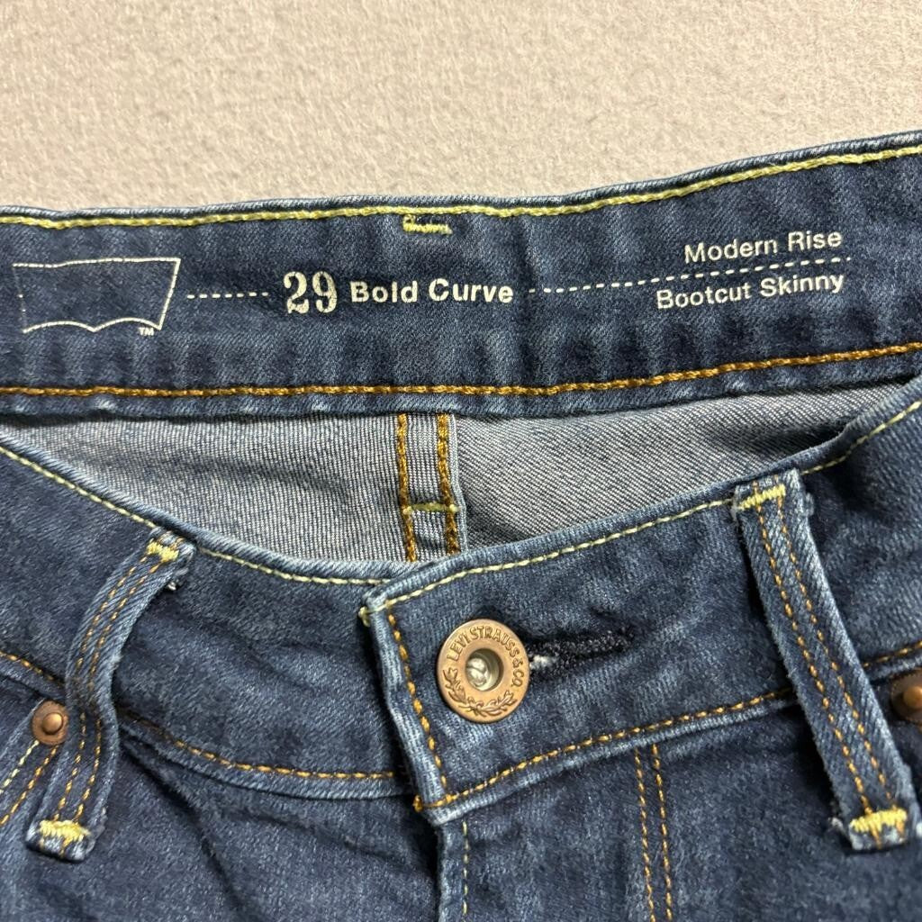 Levis Bold Curve Jeans Womens 29 Modern Rise Bootcut Skinny Blue Denim