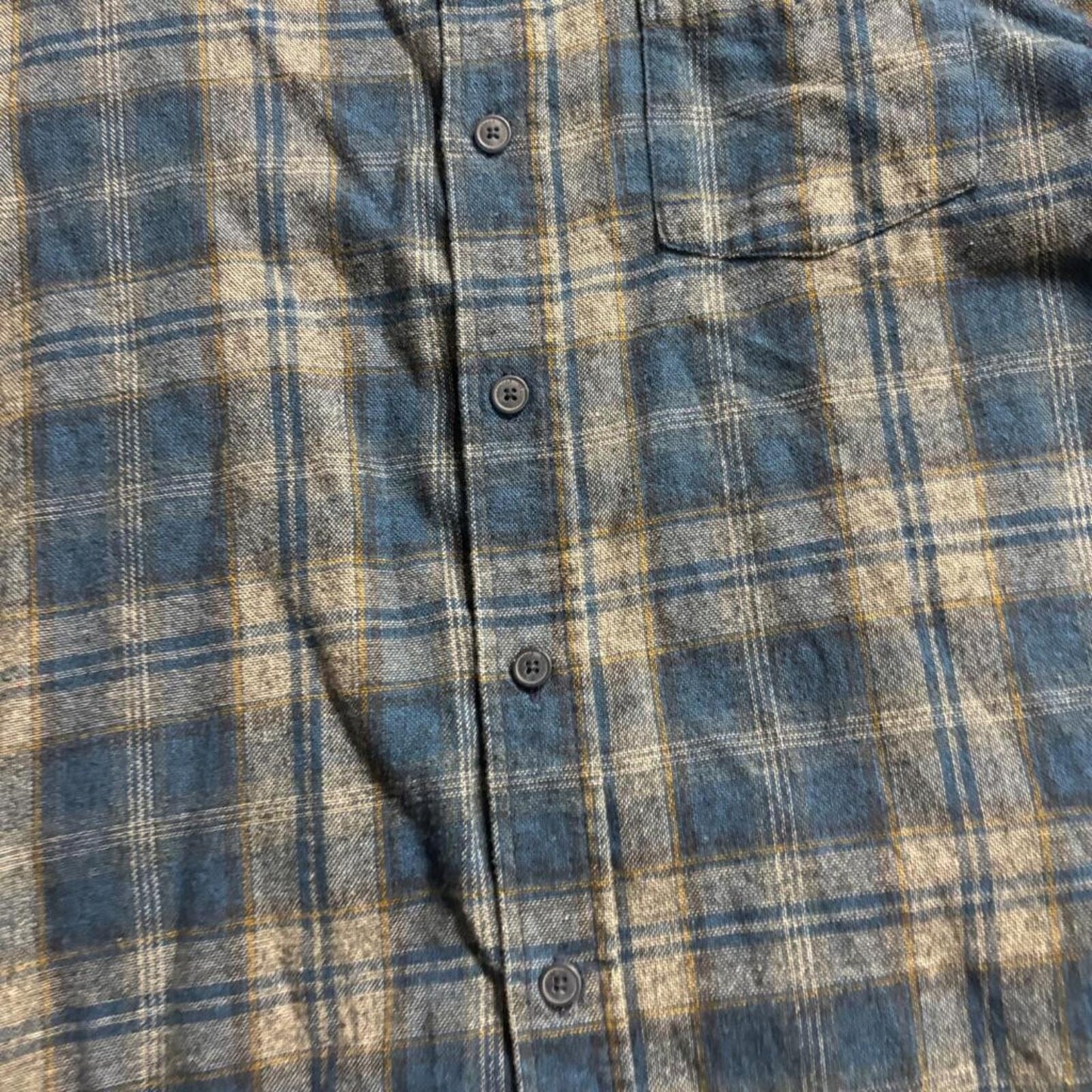 Weatherproof Vintage Flannel Shirt Mens Large Blue Plaid Long Sleeve Button Up