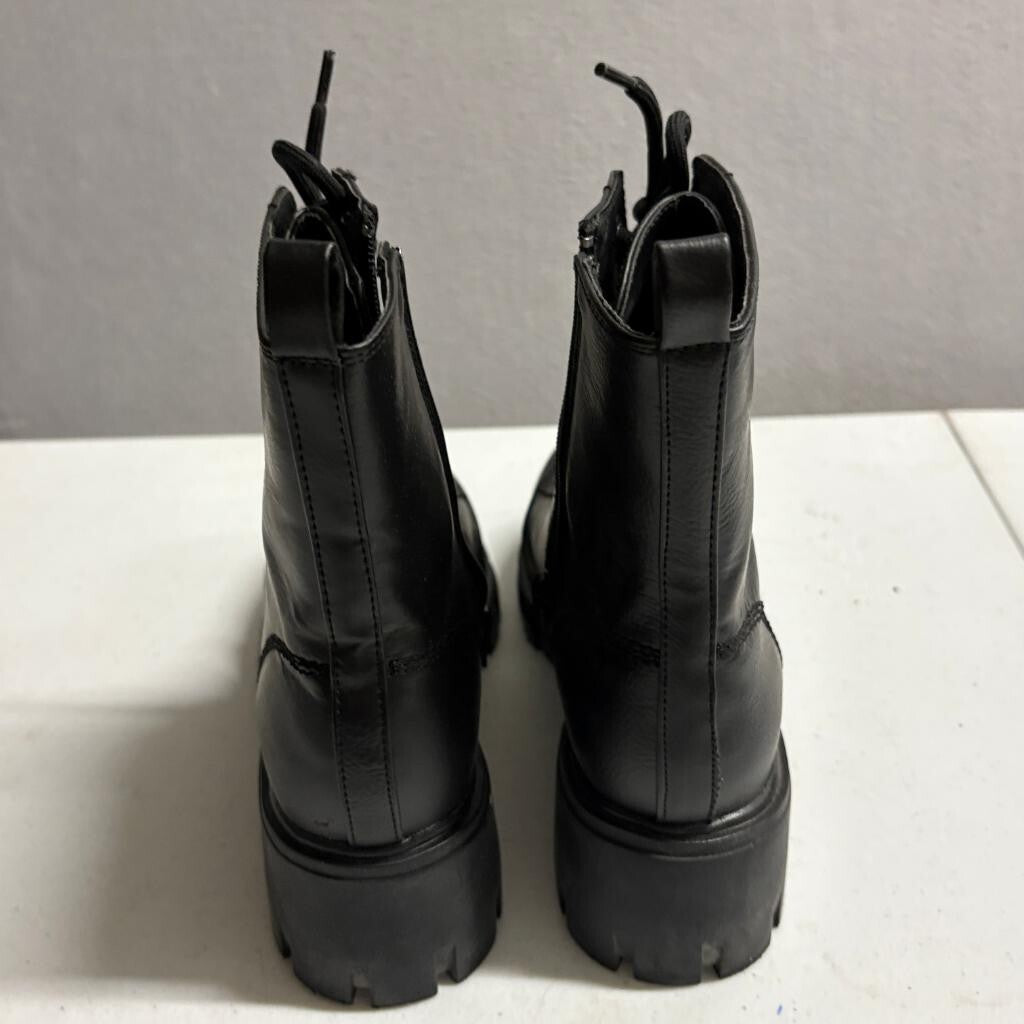 MIA Tauren Womens Combat Boots Size 9M Black Lace Up Side Zip Lug Sole MH1103A