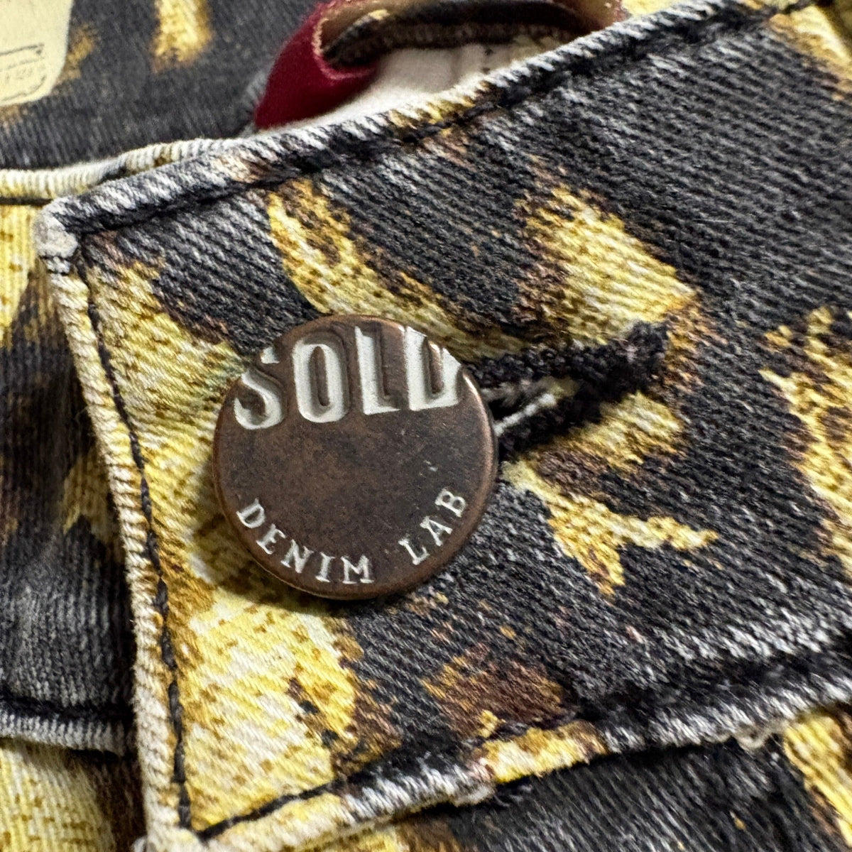 SOLD Design Lab Womens Soho Super Skinny Jeans Size 27 Ikat Print Yellow Black
