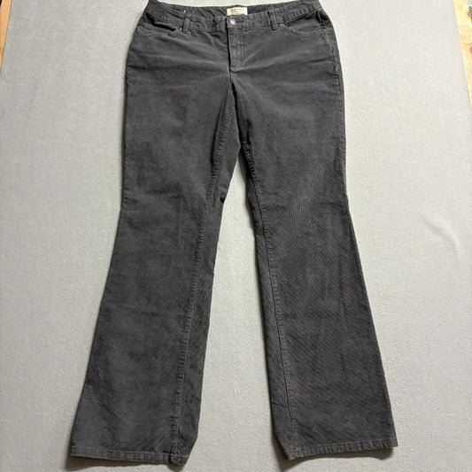 St Johns Bay Corduroy Pants Womens 14 Average Gray Secretly Slender Bootcut