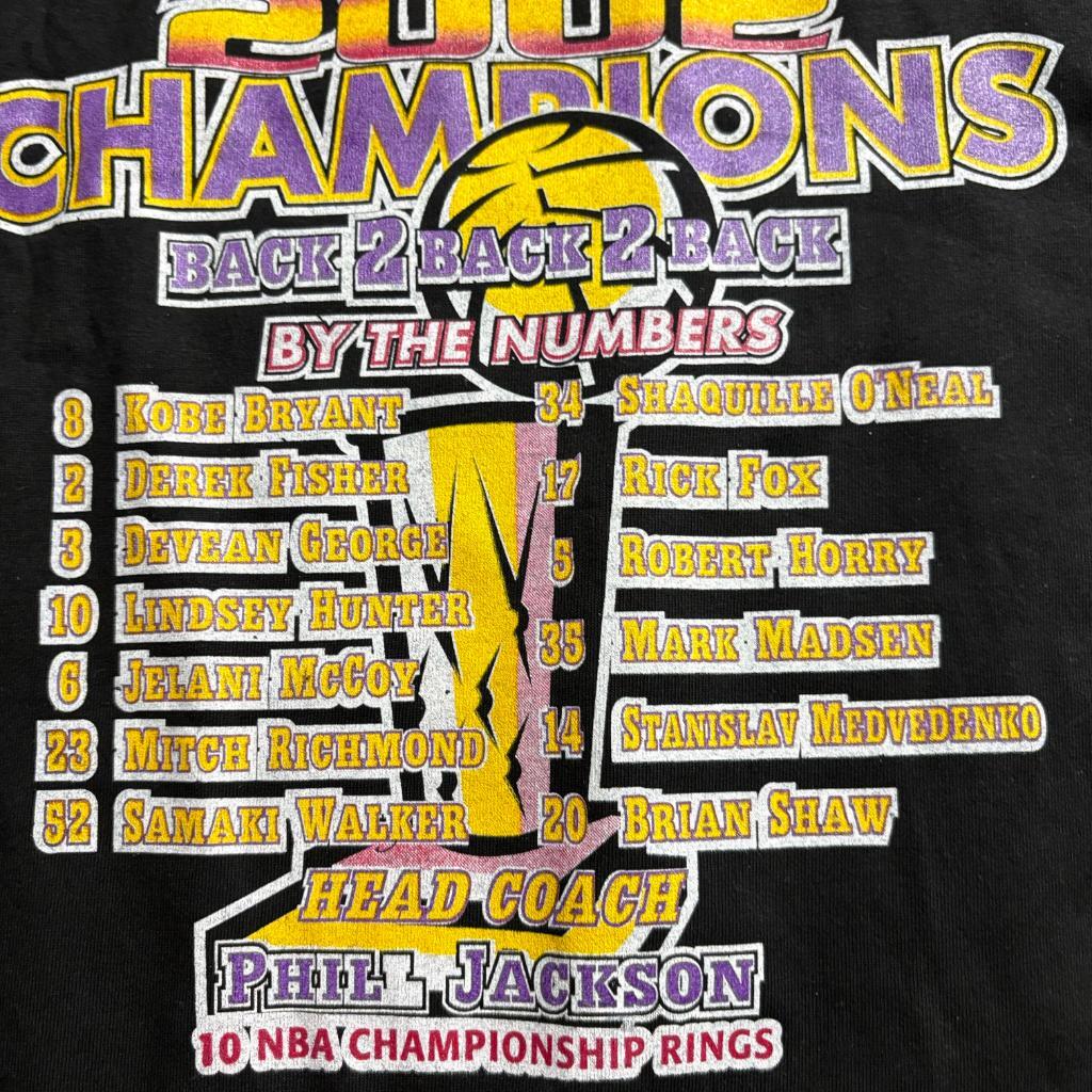 Vintage Los Angeles Lakers 2002 Three-Peat Champions Shirt XL Kobe Shaq TND