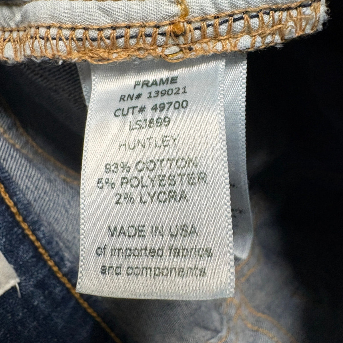 FRAME Le Skinny de Jeanne Jeans Womens 26 Huntley Blue Denim Stretch Slim