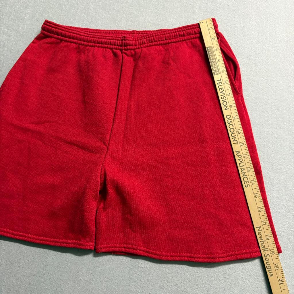 Vintage Lee Sweat Shorts Mens Large Red Cotton Blend Fleece Drawstring Made in