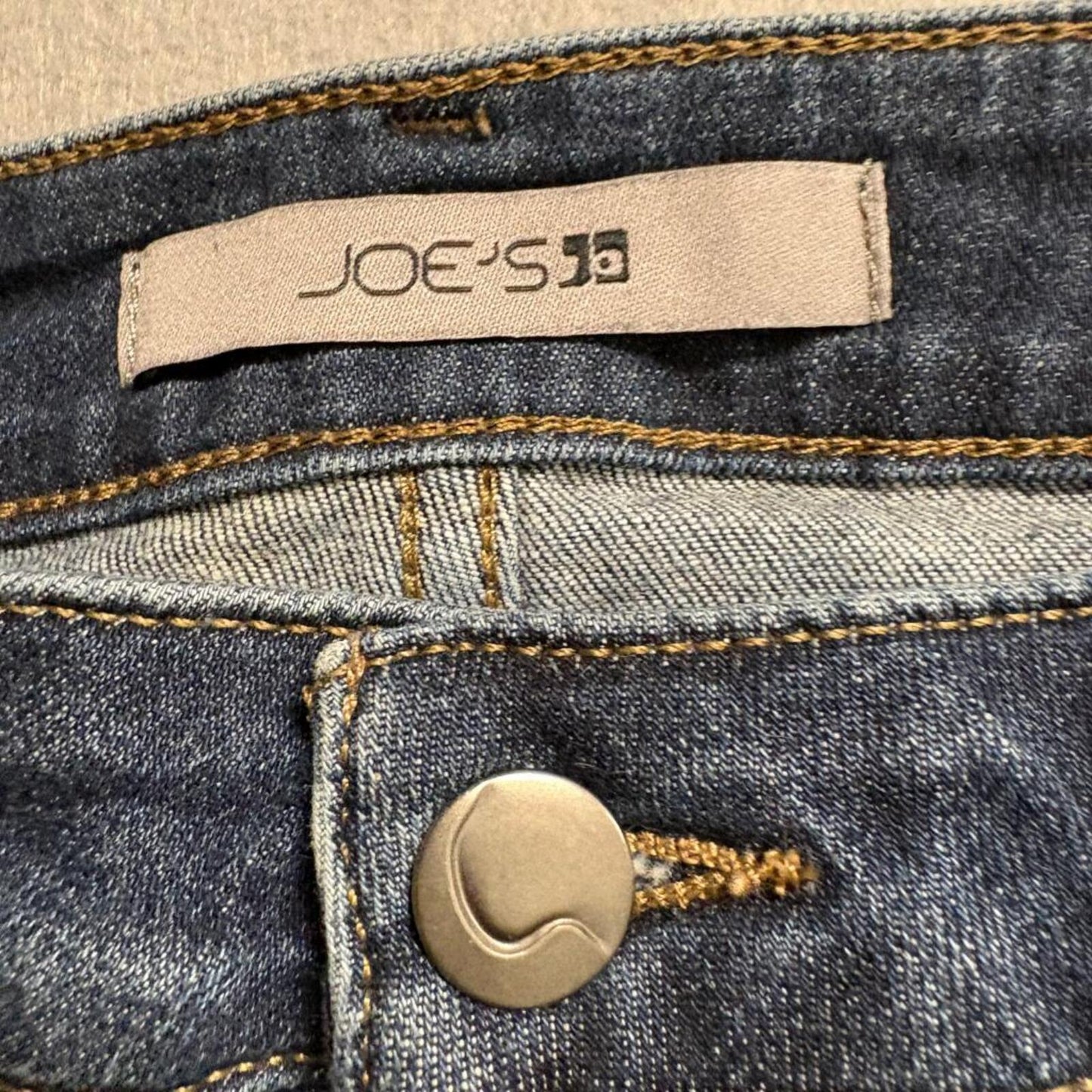 Joe's Jeans Cuff Crop Women 28 Blue Denim Stretch Raw Hem Cuffed Cropped Jeans