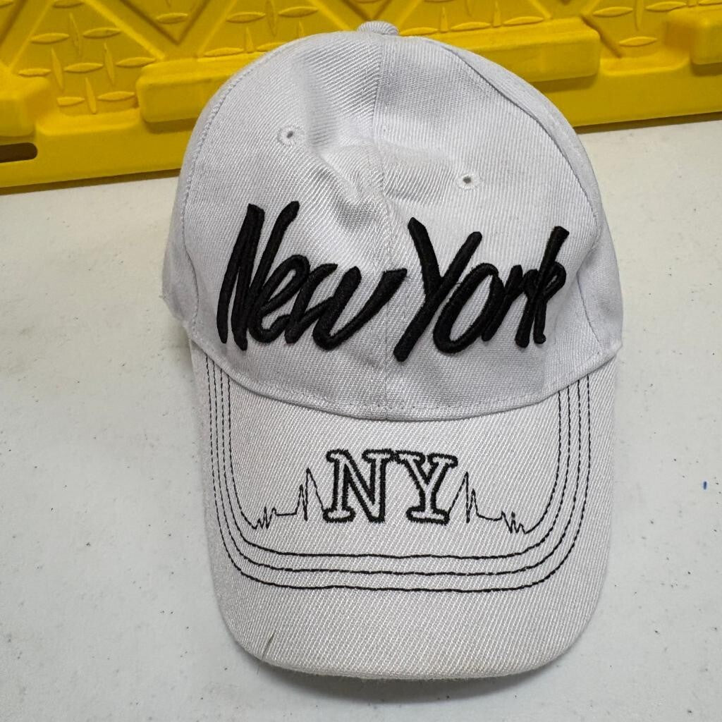 New York NY Embroidered Baseball Cap White Adjustable Strapback Hat