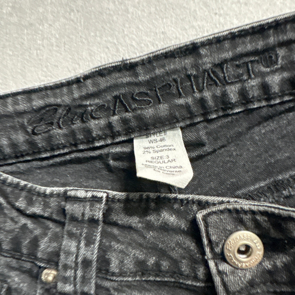 Blue Asphalt Womens Skinny Jeans Size 3 Regular Black Acid Wash Stretch Denim