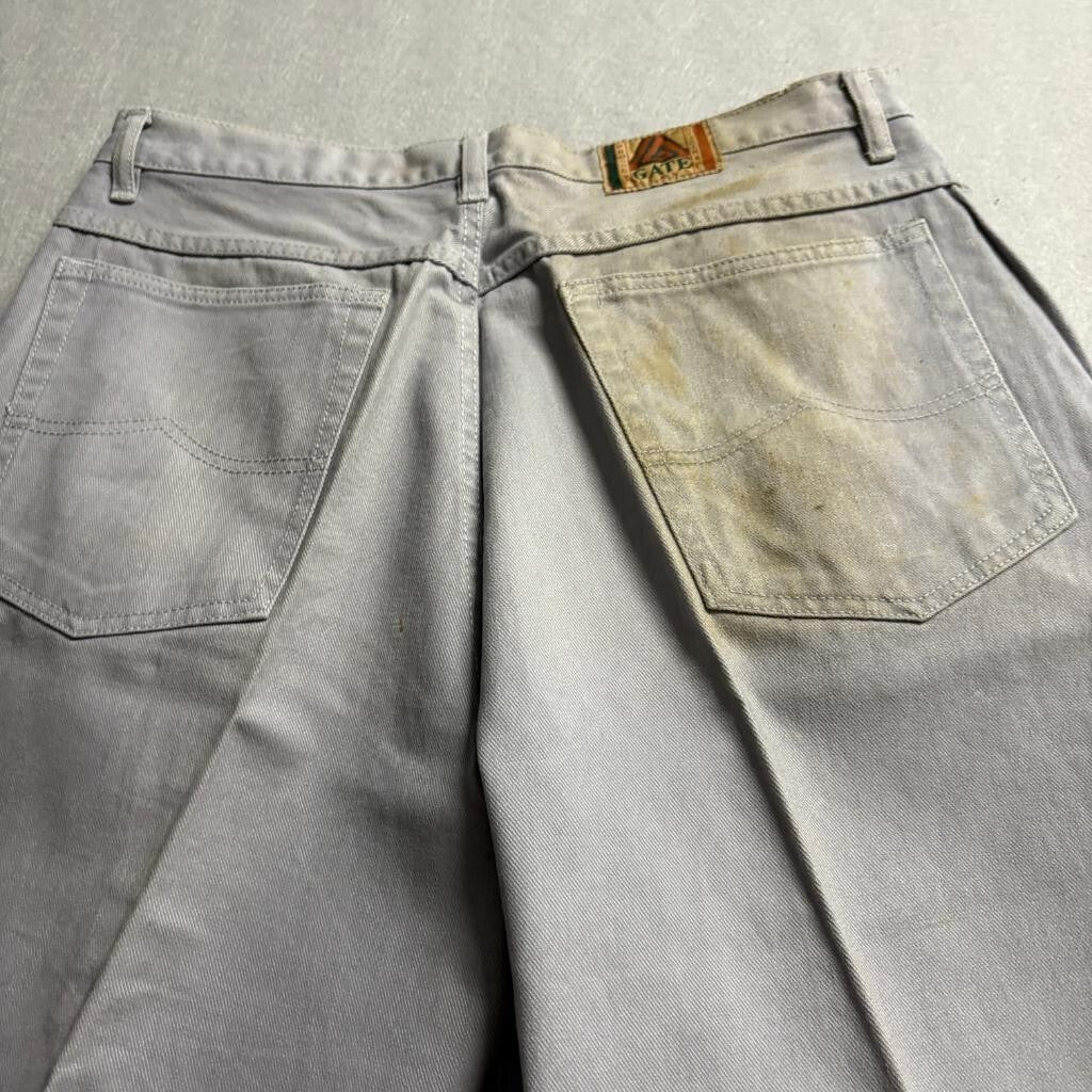 Vintage Gate Jeans Mens 36x31 Gray Denim 100% Cotton Made in Taiwan Distressed