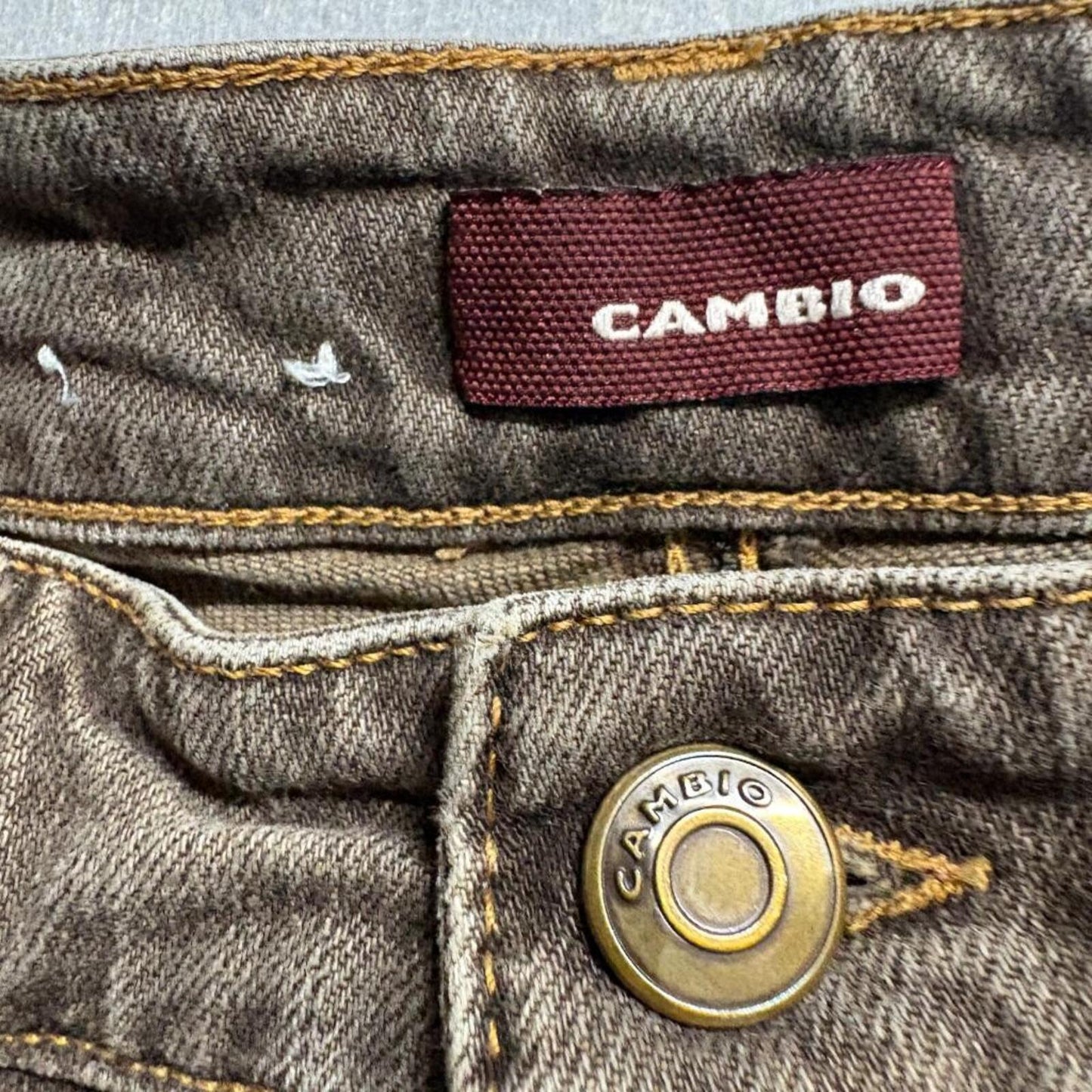 Cambio Norah Straight Leg Pants Womens Size 4 Brown Cotton Blend Stretch