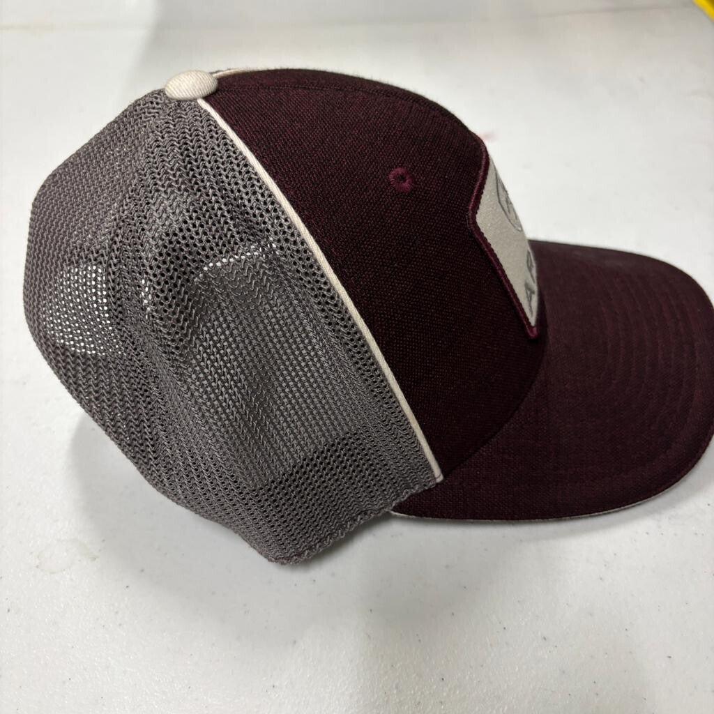 Ariat Trucker Hat Mens One Size Maroon Gray Flexfit 110 Snapback Mesh Cap
