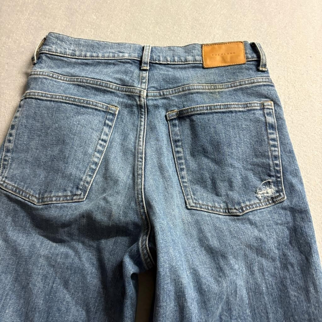 Everlane The Way High Jean Womens Size 2 Regular Blue Organic Cotton Denim
