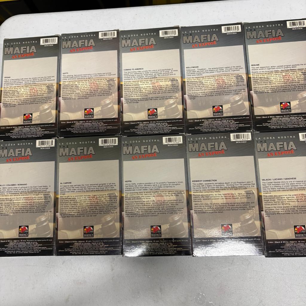 The Mafia An Expose La Cosa Nostra VHS Lot of 10 Gotti Al Capone Hoffa Vegas