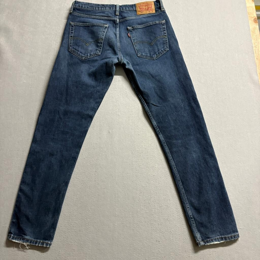 Levis 512 Slim Taper Jeans Mens 32x32 Blue Denim Stretch Water Less Distressed