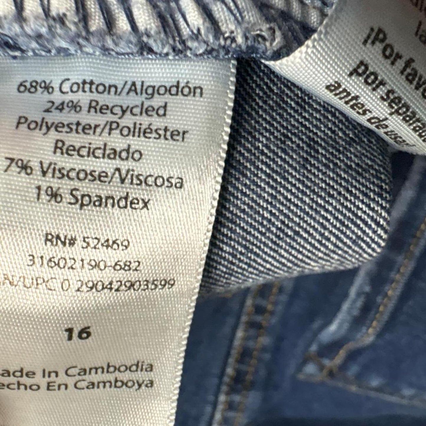 Sofia Jeans by Sofia Vergara Lana Relaxed Straight Crop Blue Denim Women's Size