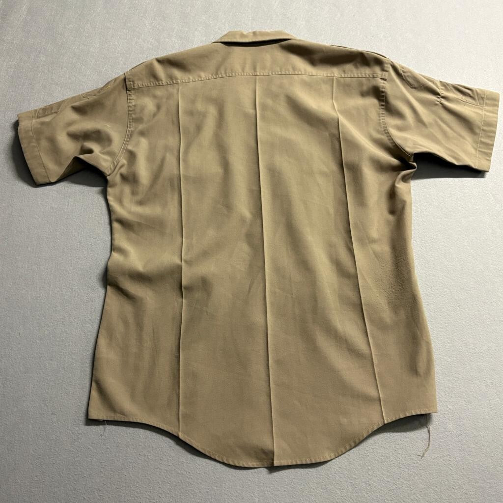 Elbeco Mens 18.5 Tan Short Sleeve Police Sheriff Uniform Shirt LASD Spec