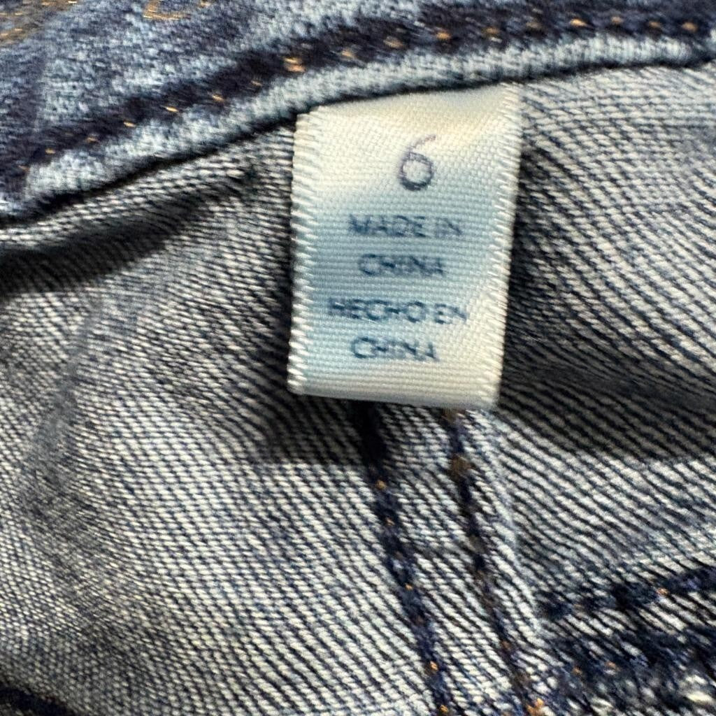 Seven7 Weekend Slim Fit Jeans Womens Size 6 Blue Denim Raw Hem Stretch