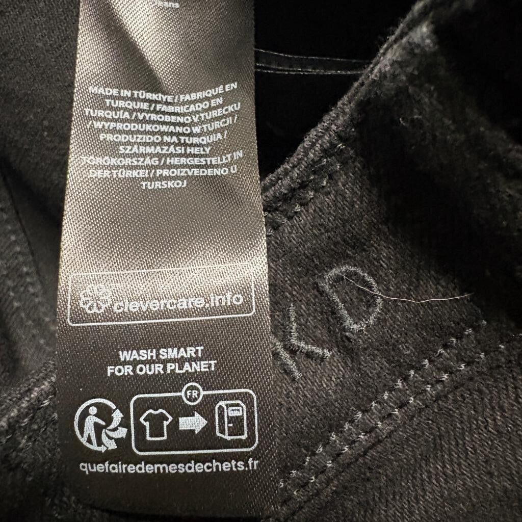 NA-KD Straight High Waist Cropped Jeans Womens Size 34 Black Denim
