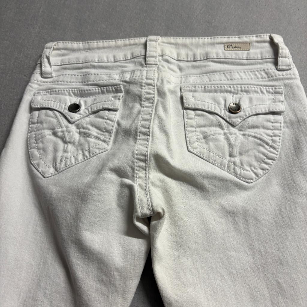 Kut from the Kloth Natalie High Rise Bootcut Jeans Womens Size 6 White Denim