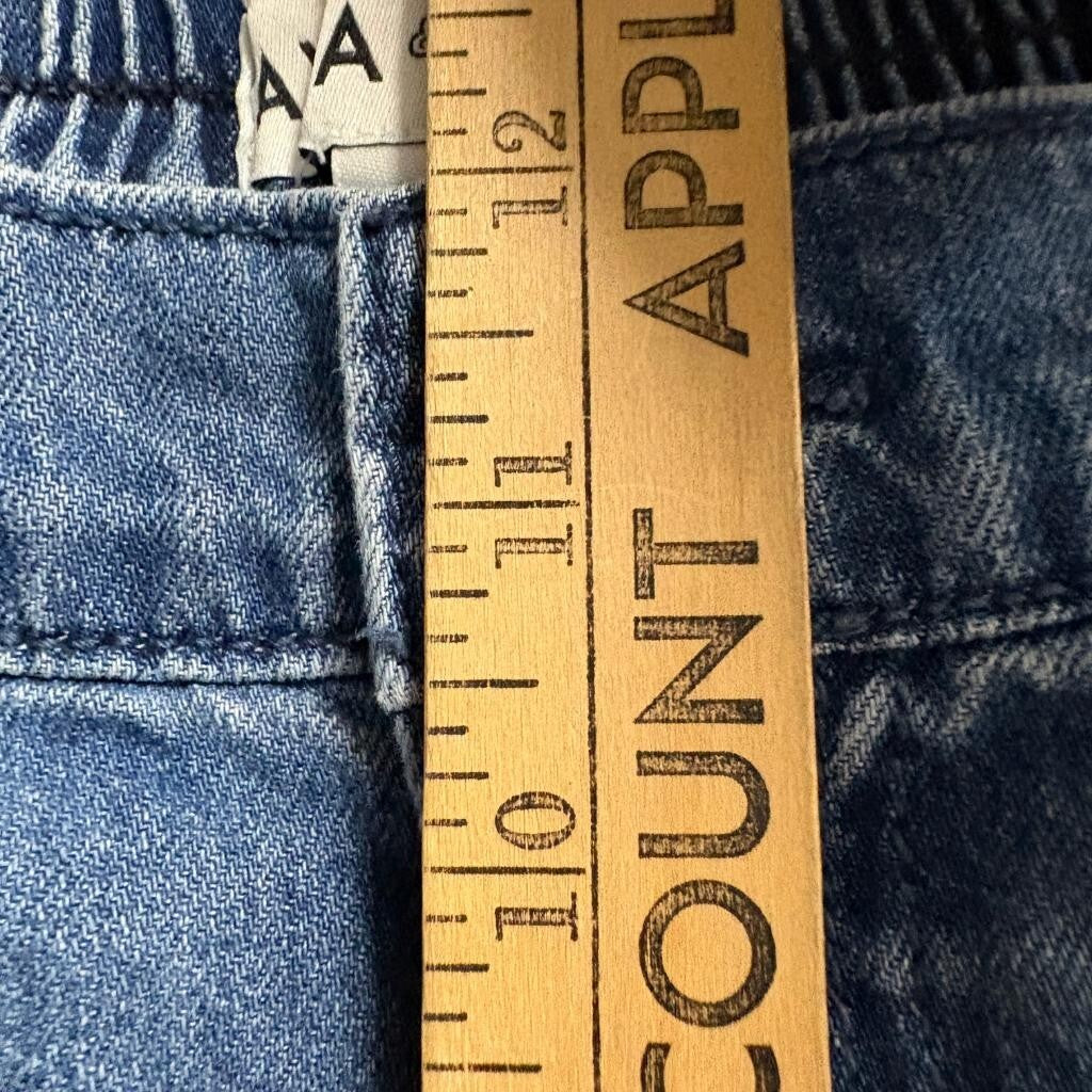 Ava & Viv Cargo Jeans Womens 16 Blue Denim Wide Leg Elastic Waist Utility Pants