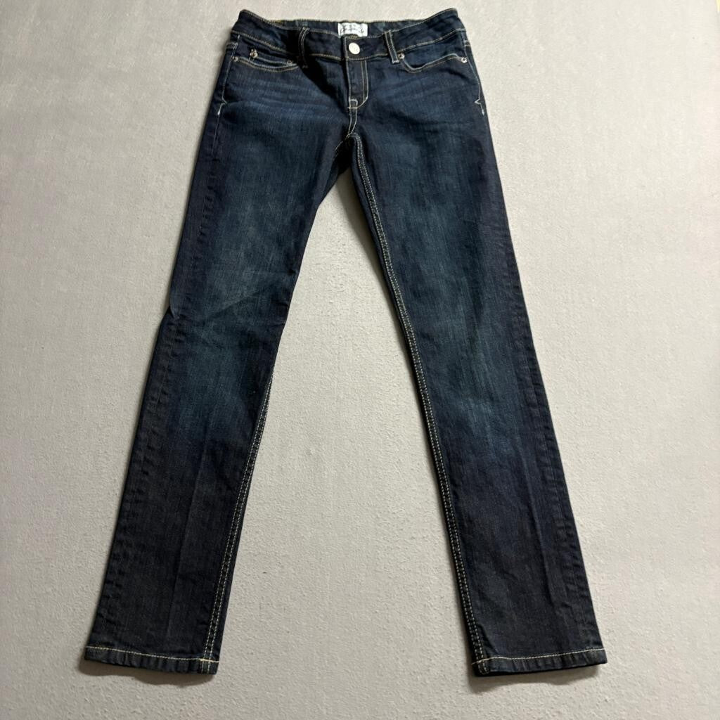 Aeropostale Bayla Skinny Jeans Womens 3/4 Short Dark Wash Blue Denim Stretch