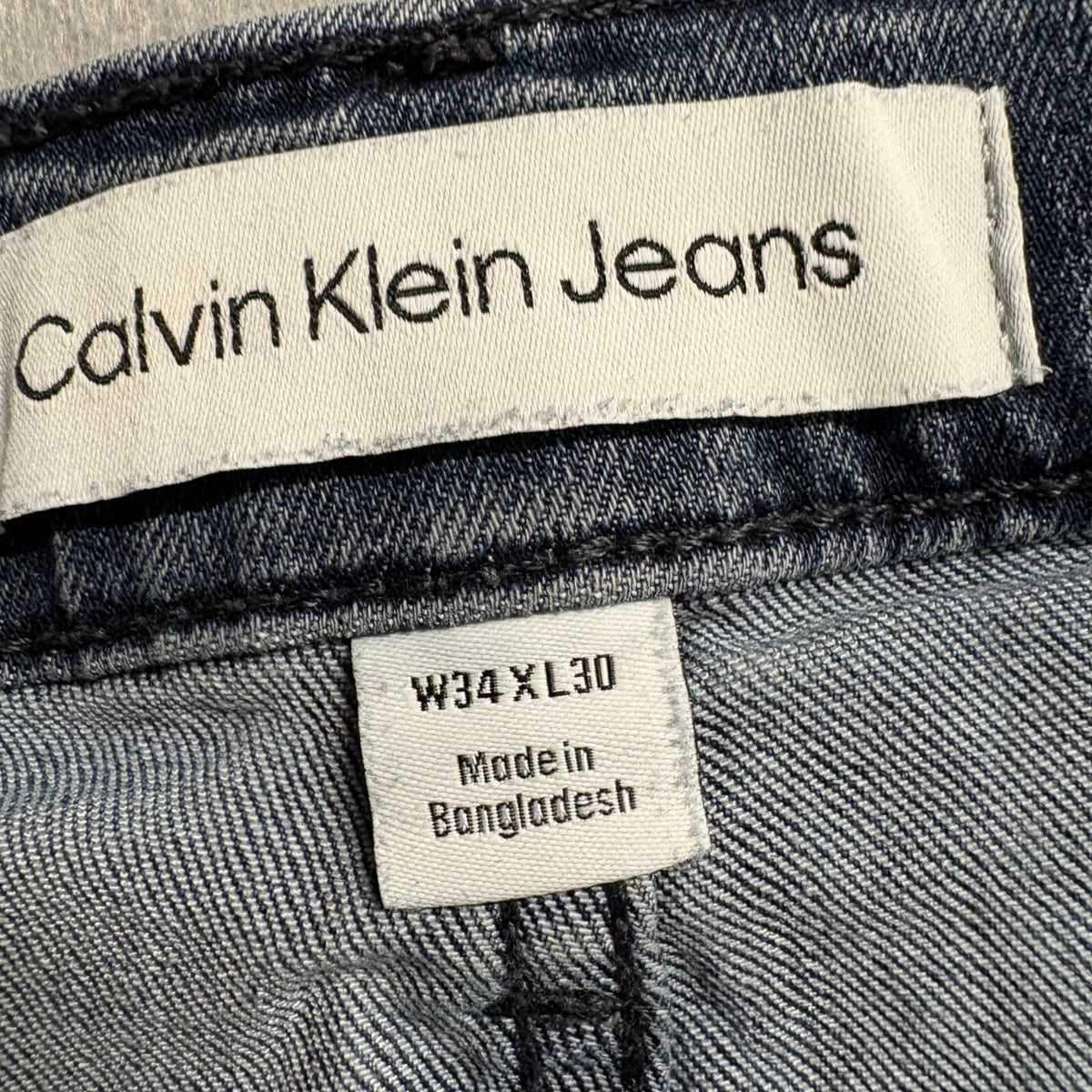 Calvin Klein Jeans Mens 34x30 Slim Straight Blue Stretch Denim Pants