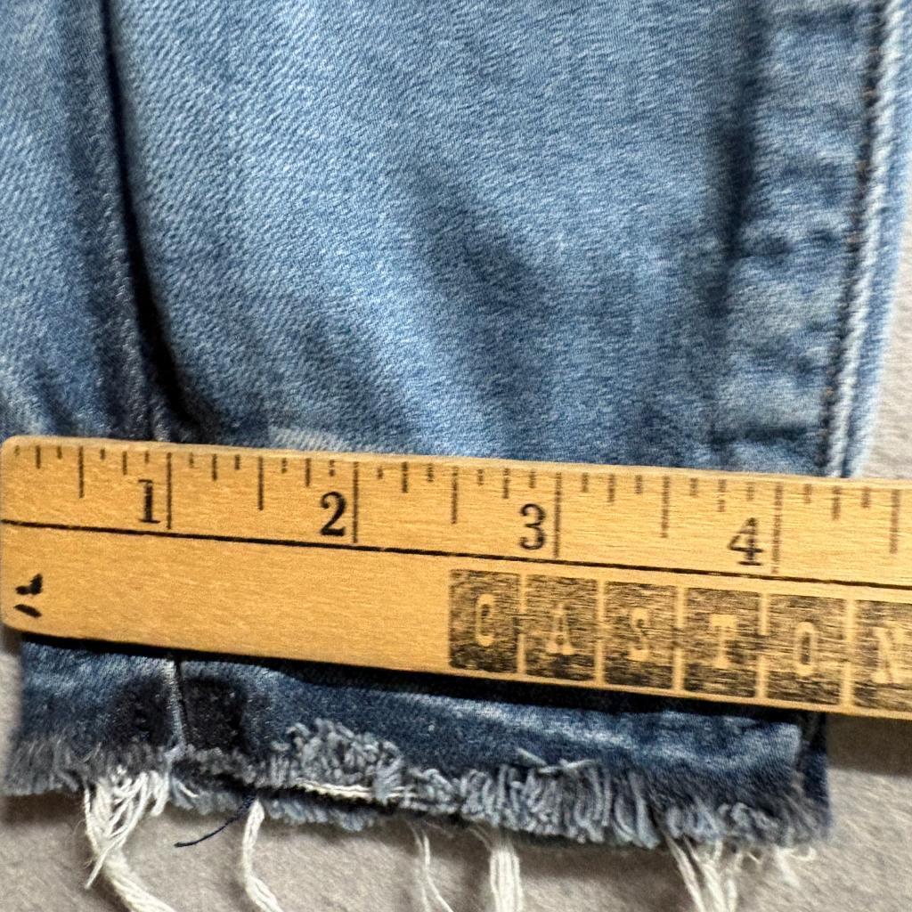 Levis 535 Super Skinny Jeans Womens 26 Blue Denim Raw Hem Stretch