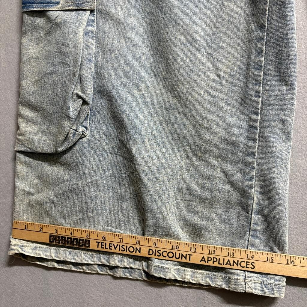 Madden NYC Jeans Womens XXL 20 Wide Leg Cargo Rhinestone High Rise Light Wash