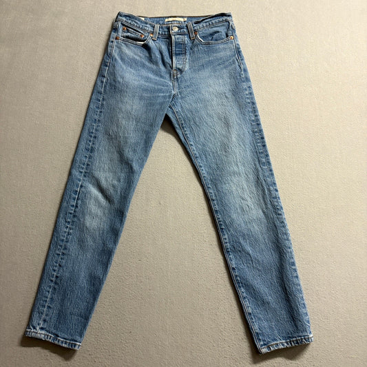 Levi's Premium Wedgie Straight Jeans Womens 26 Blue Denim High Rise Button Fly