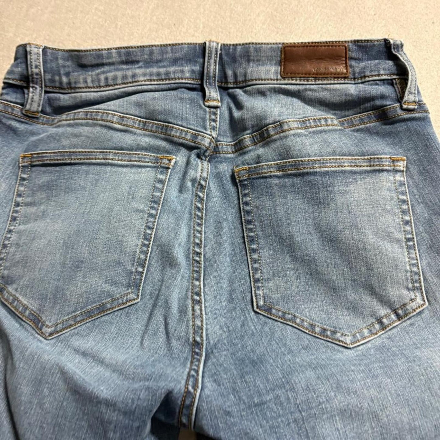 Lands End Mid Rise Curvy Bootcut Jeans Womens Size 6 Tall Blue Denim Stretch