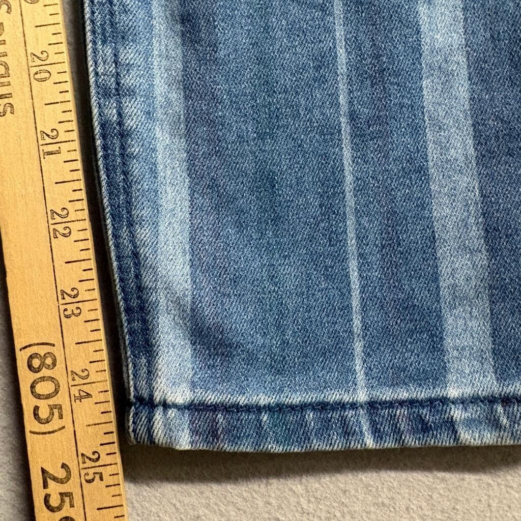 Sky and Sparrow Striped Jeans Womens Size 11 Blue Denim High Rise Ankle Crop