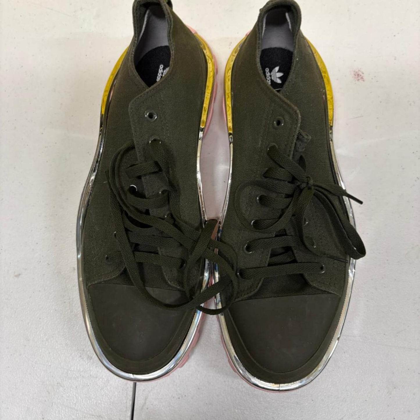 Adidas Raf Simons Detroit Runner Mens Size 11 Olive Green Pink Chrome F34244