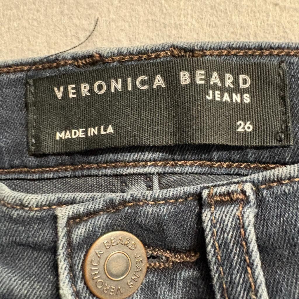 Veronica Beard Carly Kick Flare Jeans Womens 26 Blue High Rise Crop Denim