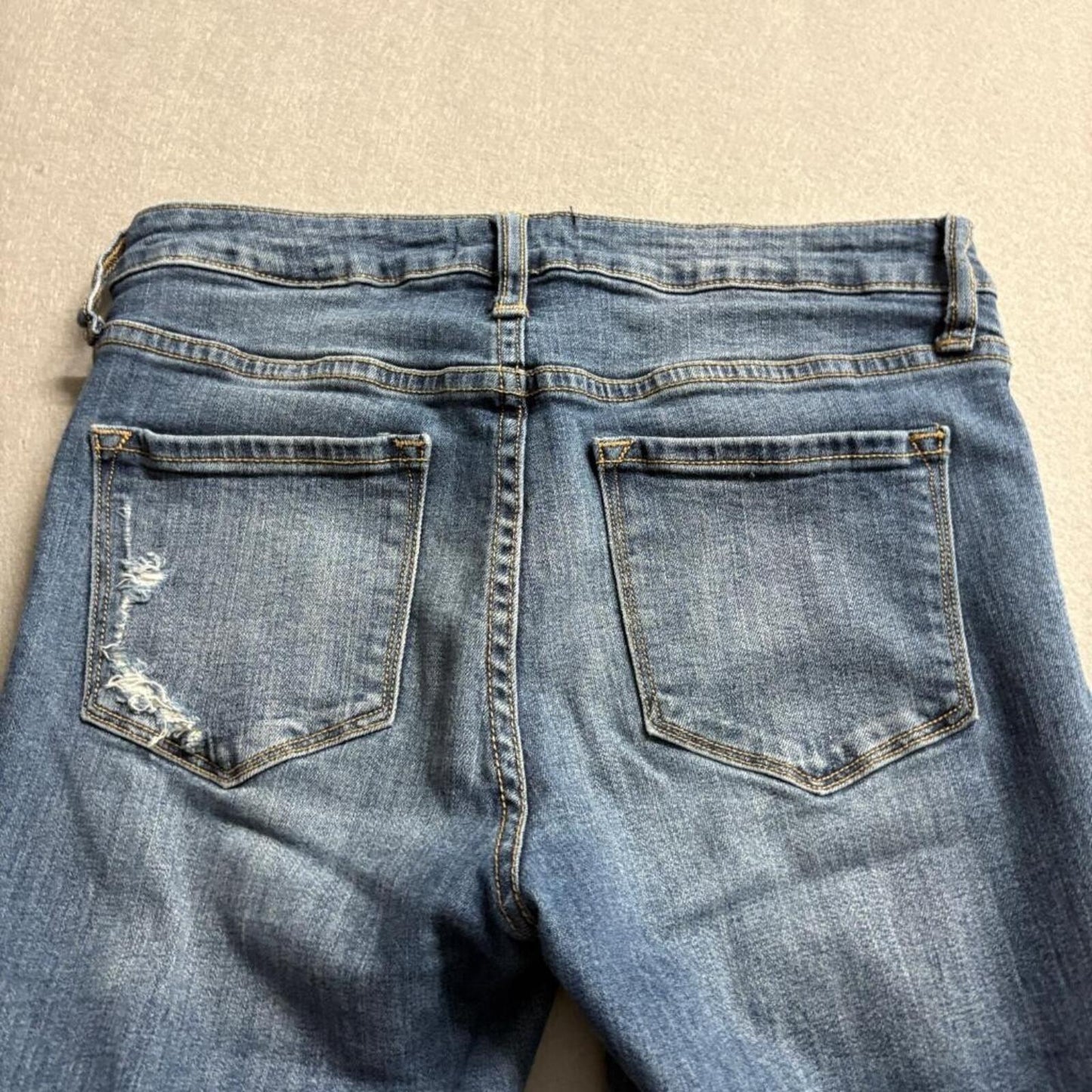 Vervet Ankle Skinny Jeans Womens 27 Distressed Frayed Asymmetric Hem Stretch