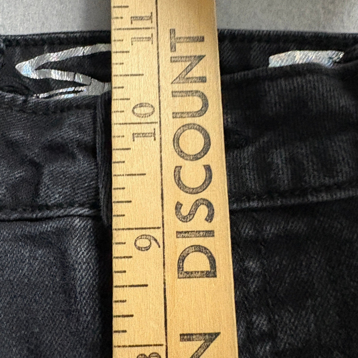 Seven7 Slim Flare Jeans Womens Size 12 Black Denim Stretch High Rise