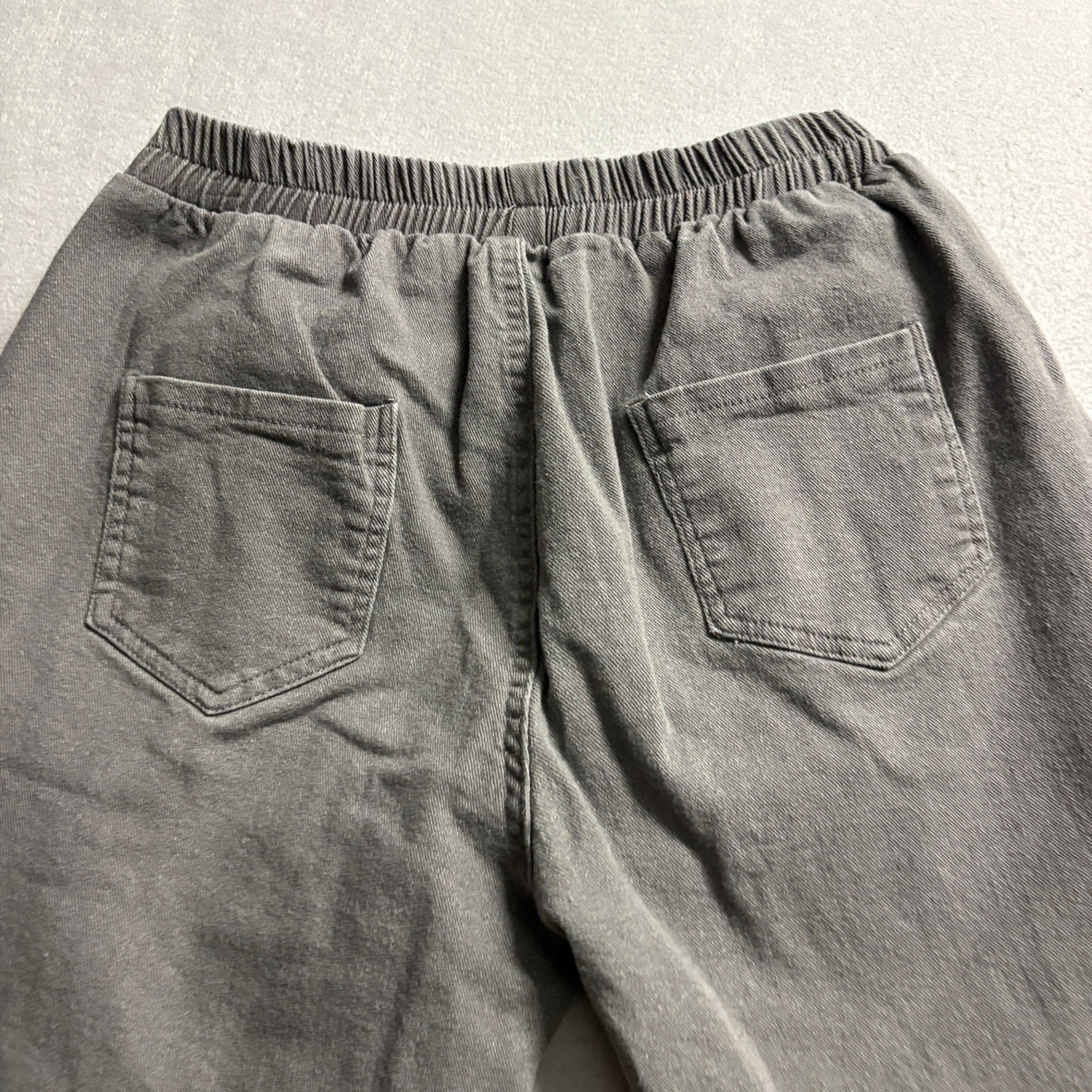 H Fashion Vintage Elastic High Waist Mom Jeans Tapered Leg Grey Denim Womens