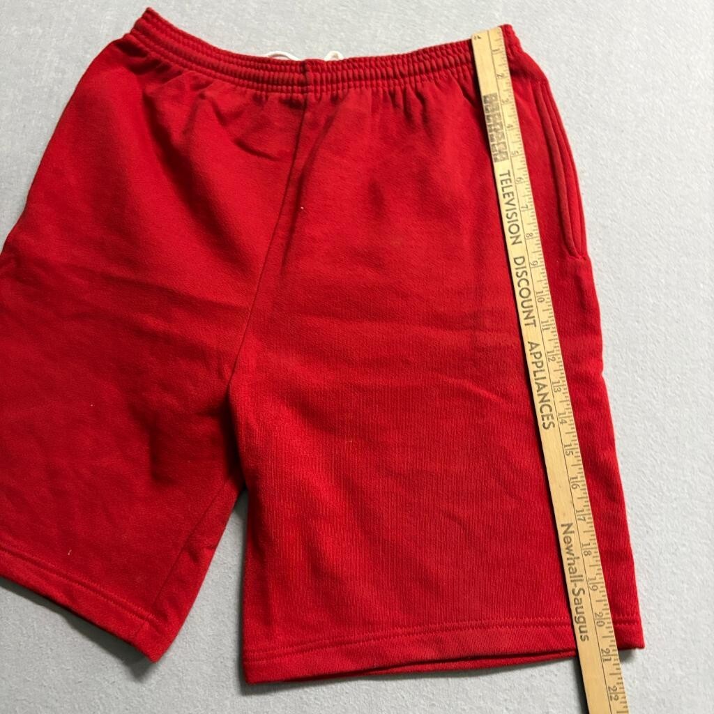 Vintage JE Morgan Sweat Shorts Mens Large Red Fleece Drawstring Made in USA