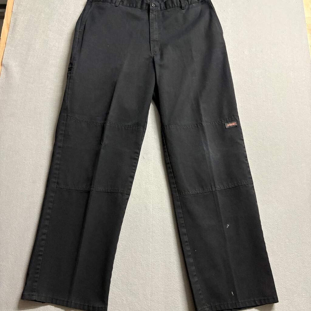 Dickies Double Knee Work Pants Mens 38x30 Black Loose Fit Carpenter Utility