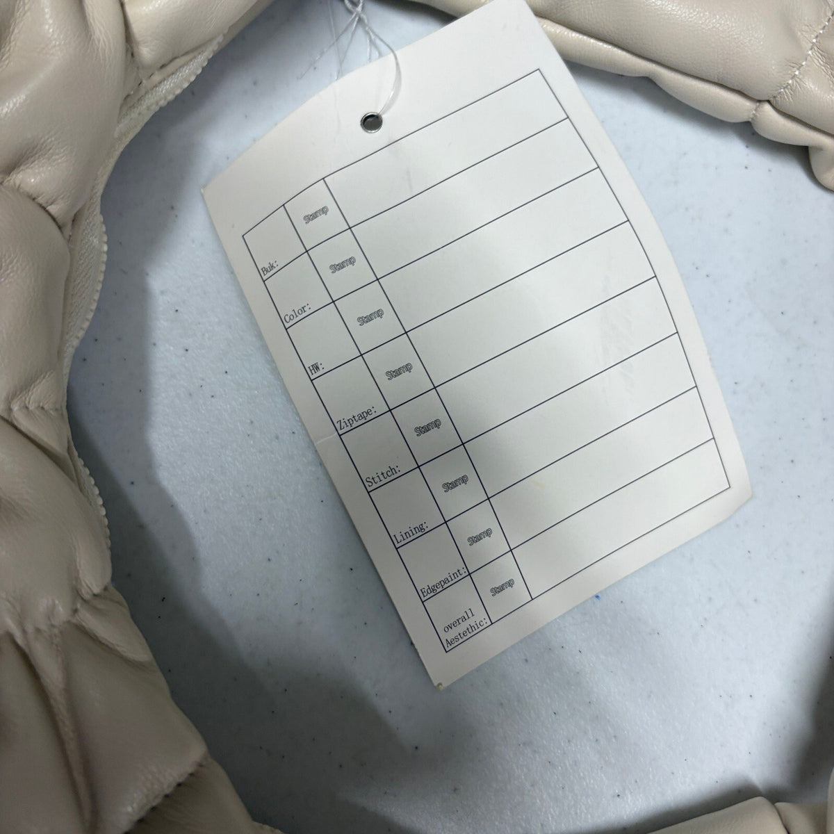 Forever 21 Ruched Shoulder Bag Cream PU Leather Proto Sample Hobo Handbag