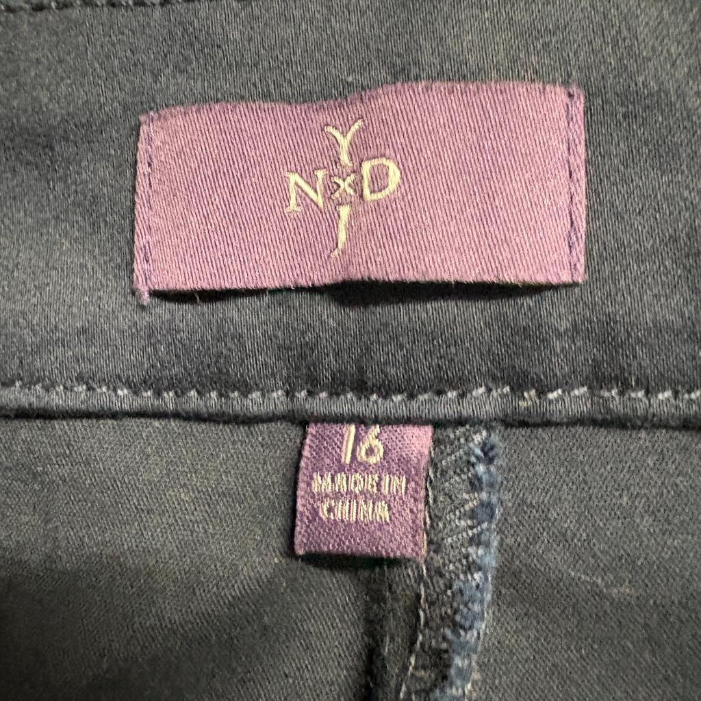 NYDJ Womens Pants Size 16 Navy Blue Cotton Blend Stretch Ankle Dress Pants