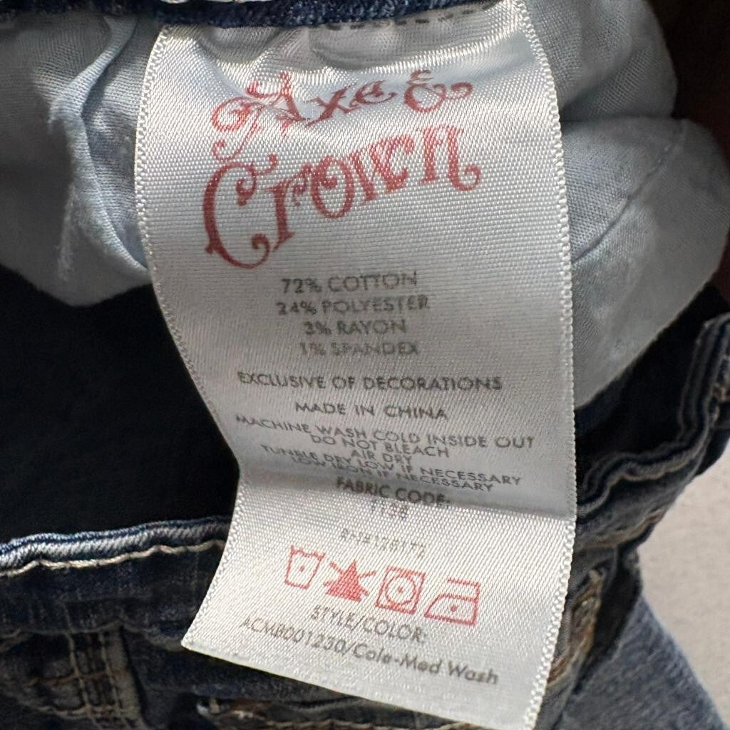 Axe & Crown Classic Straight Jeans Womens 30x30 Medium Wash Stretch Denim