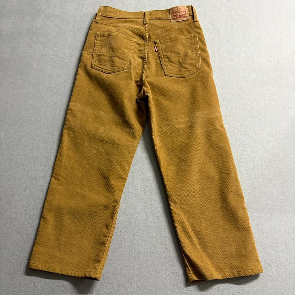 Levi's Ribcage Straight Ankle Corduroy Jeans Womens 28 Brown Camel High Rise
