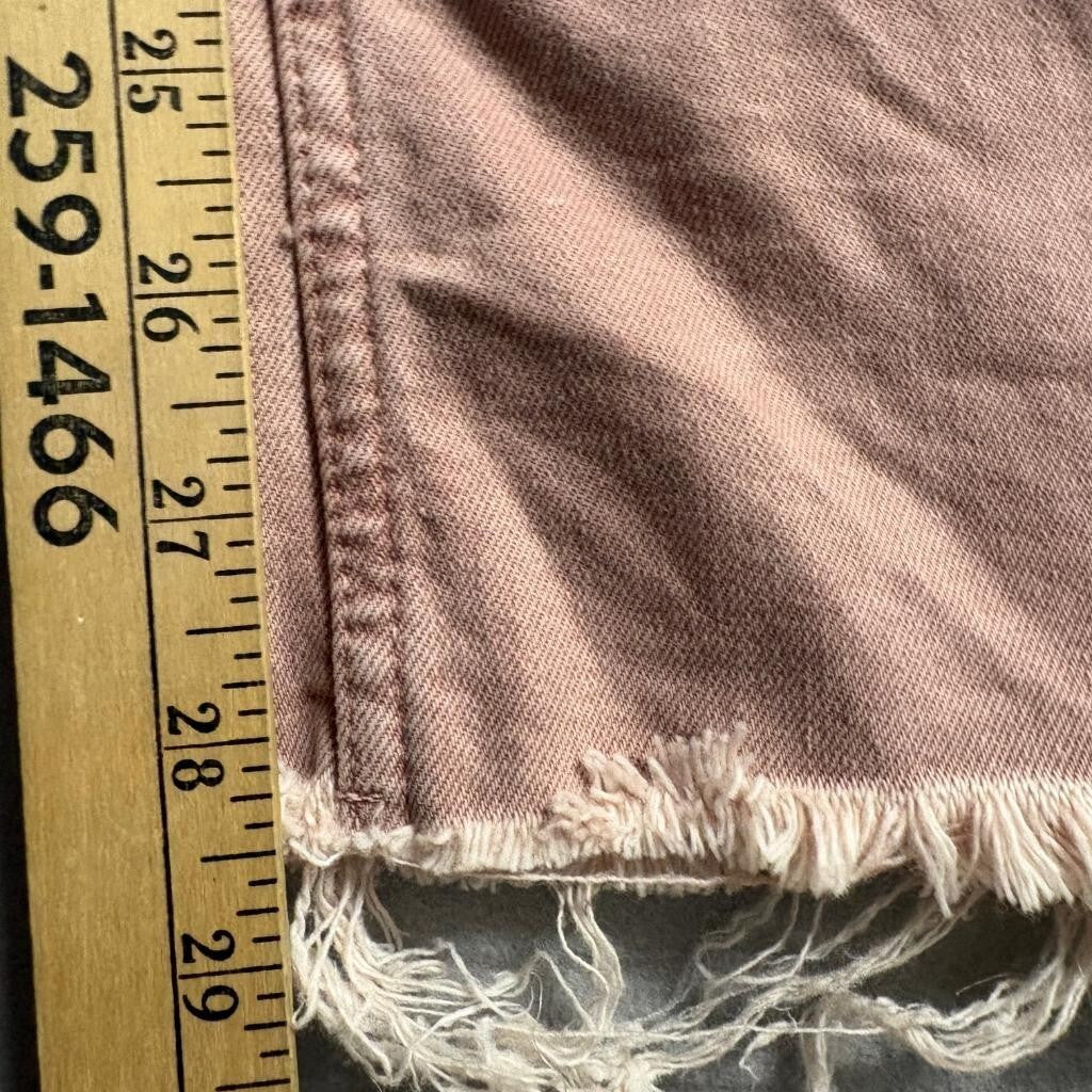 Zara Wide Leg Jeans Womens Size 6 Pink High Rise Raw Hem Denim